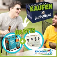 Gaffel Kölsch: Zu jedem Kasten 1 x 6er Gaffel Wiess + 6 Gläser gratis dazu